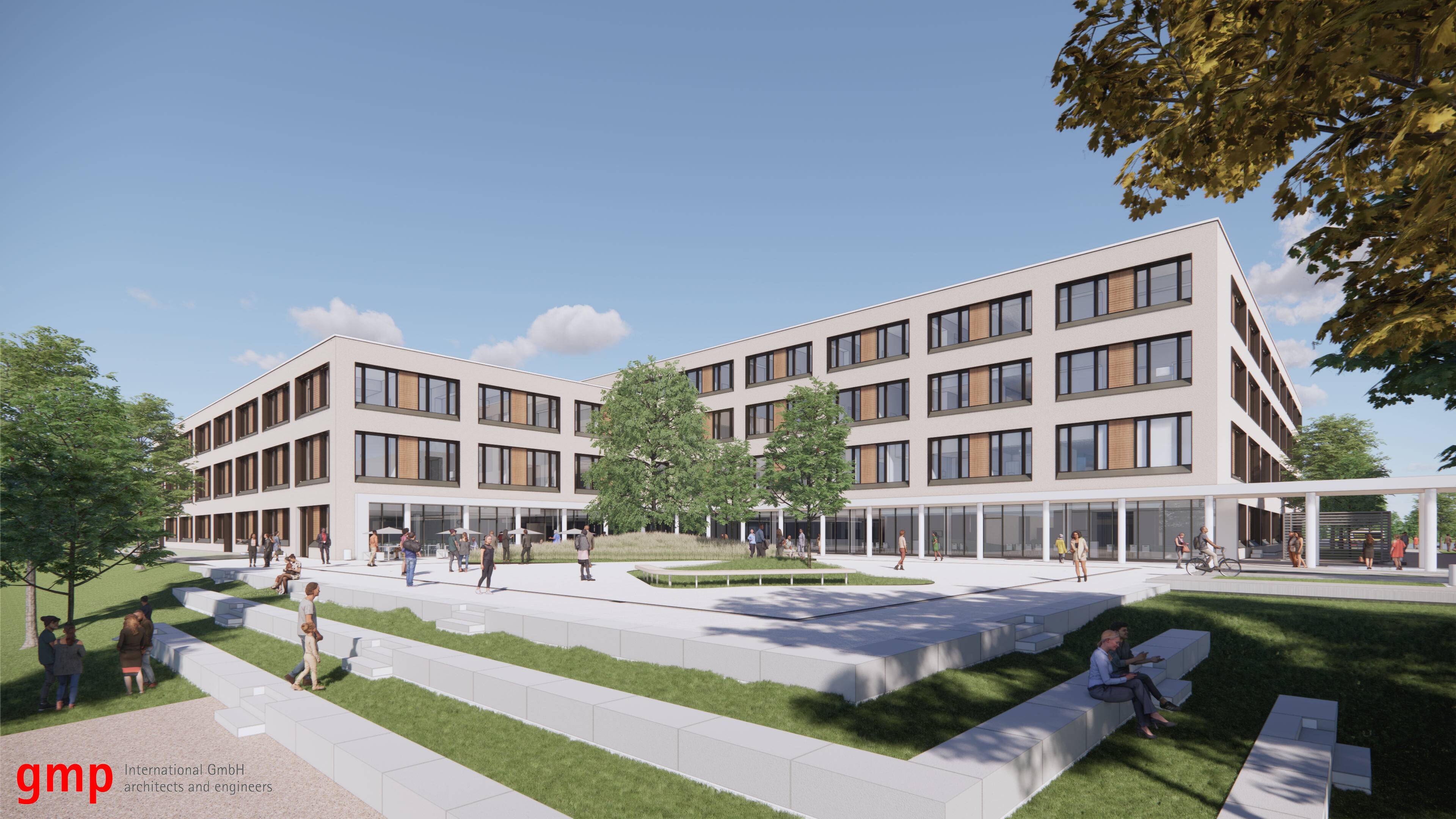 Visualisierungen des Klinikneubaus in Achern: Außenansicht